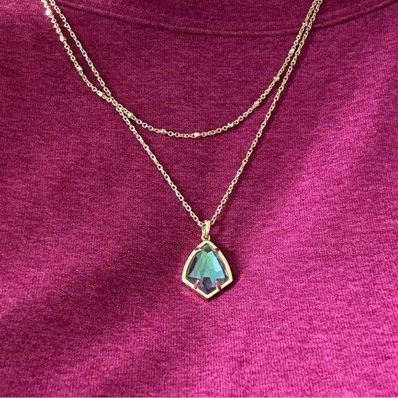 NWT KENDRA SCOTT cory multi strand gold Elegant Blue Pendant necklace - Picture 1 of 9